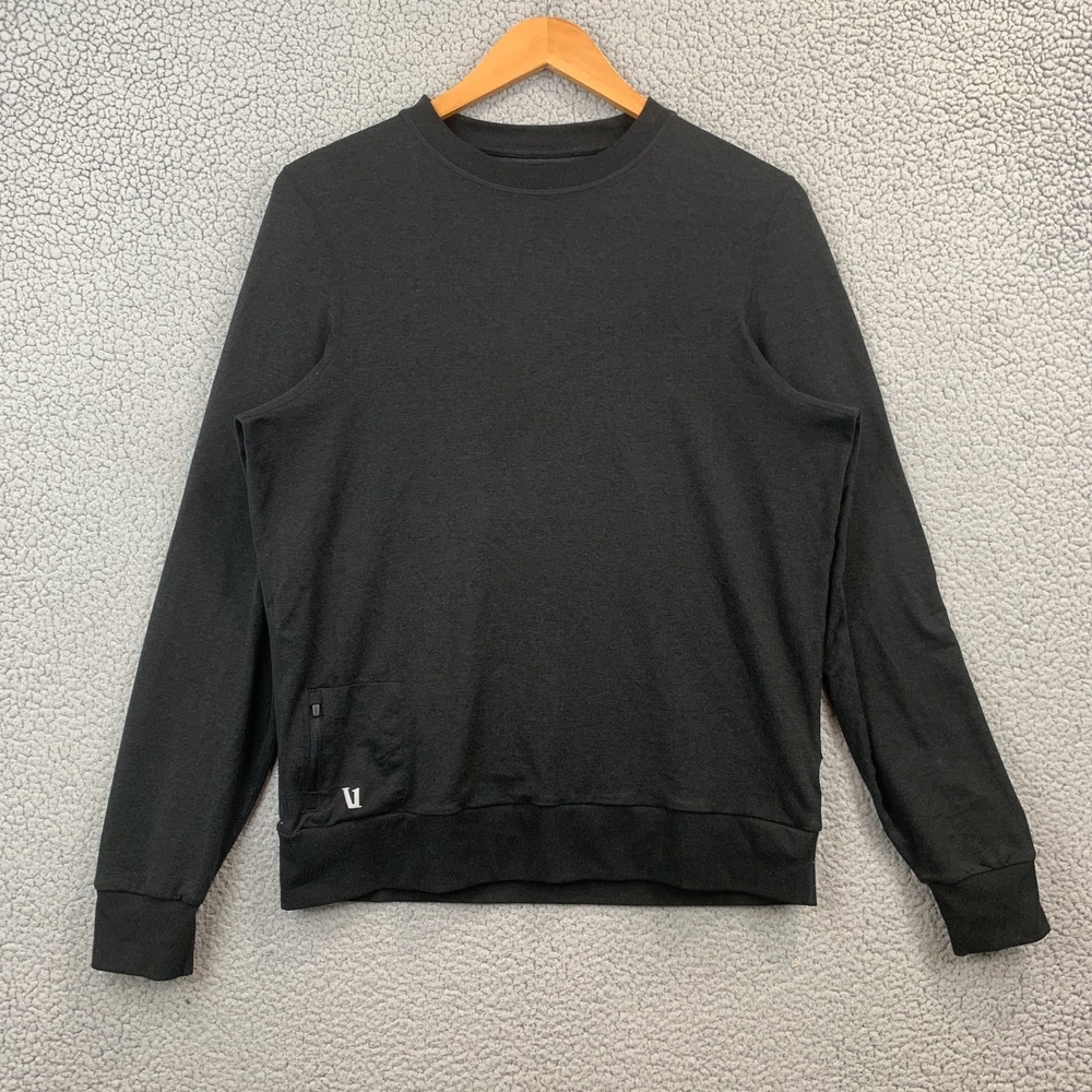 VUORI Ponto Performance Crew Crewneck Sweatshirt Men's Medium Black V224